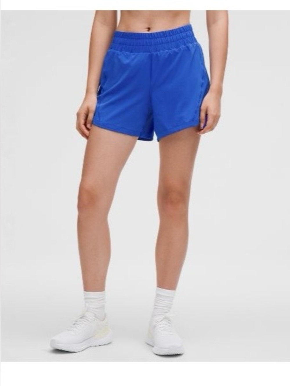 lululemon Track That High-Rise Lined Short 5" SZ 6 Cerulean Blue Exc Condition